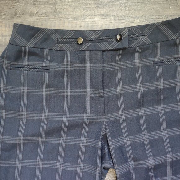 Pants Blue-Black with square pattern lines size 10 by Sharagano - Picture 3 of 8